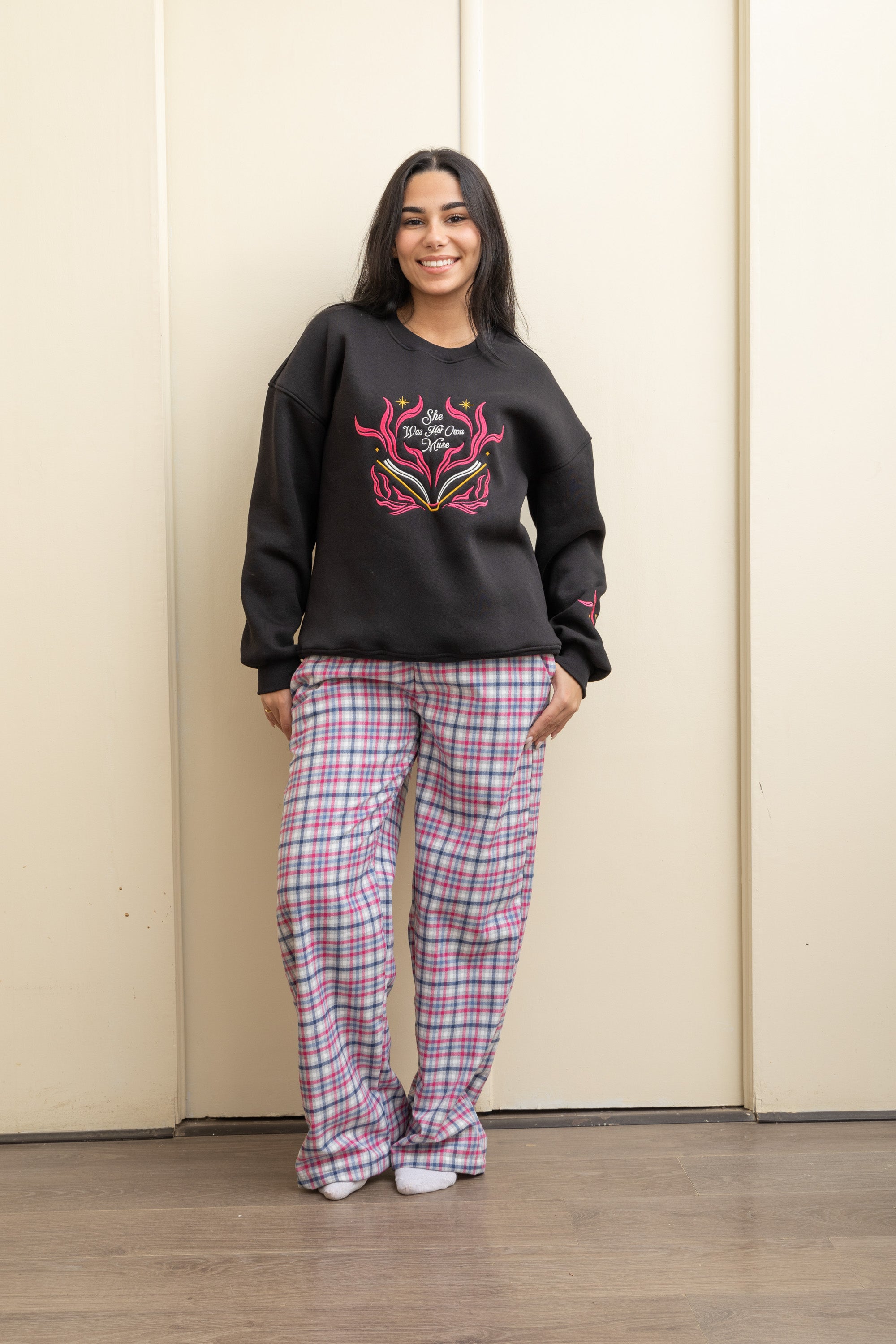 Image of Checkered Pajama - Relaxed Style for Every Night - Black